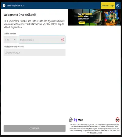 Drueckglueck Registration
